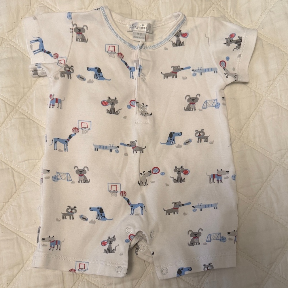 Kissy Kissy Onesie with Sports Dog Print